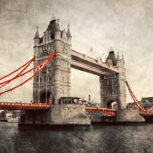 Leinwandbild Tower Bridge Im Retro-Stil