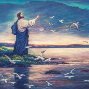 Leinwandbild Jesus Steht Am Meeresufer