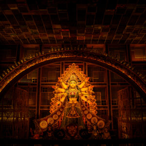 Leinwandbild Göttin Durga In Pandal