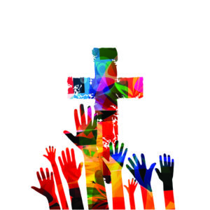 Leinwandbild Buntes Christliches Kreuz