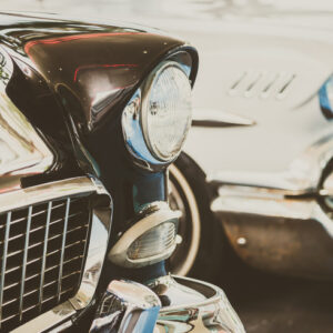 Leinwandbild Alte Autos Im Vintage-Stil