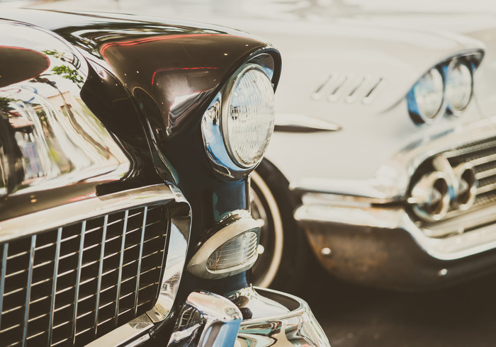 Leinwandbild Alte Autos Im Vintage-Stil