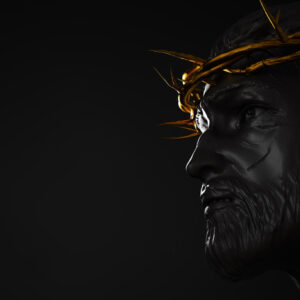 Leinwandbild Christus Mit Einer Goldenen Dornenkrone