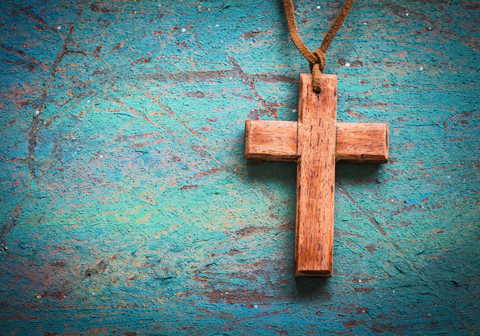 Leinwandbild Kreuz Auf Blauem Grund