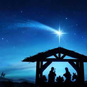 Leinwandbild Heilige Familie In Einem Stall