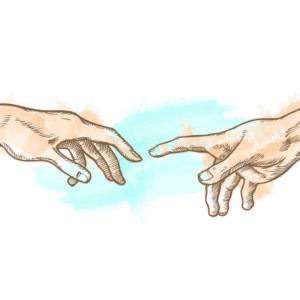 Leinwandbild Die Erschaffung Adams In Aquarell