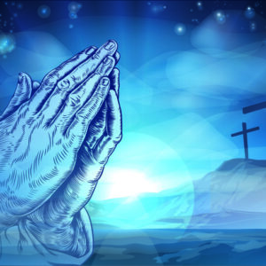 Leinwandbild Drei Kreuze Auf Dem Hügel