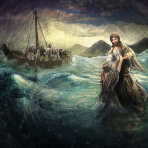 Leinwandbild Jesus Geht Auf Dem Wasser