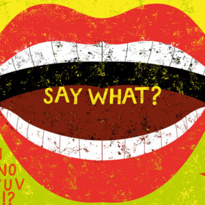 Leinwandbild Rote Lippen Im Retro-Stil