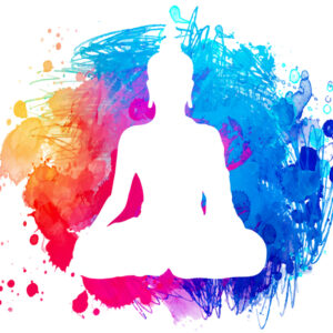 Leinwandbild Buddha Auf Einem Aquarellhintergrund