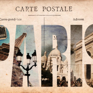 Leinwandbild Vintage Postkarte Von Paris