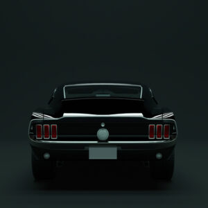 Mehrteiliges Bild Vintage Schwarzes Muscle-Car