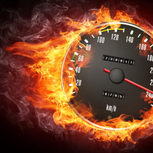 Mehrteiliges Bild Tacho In Flammen