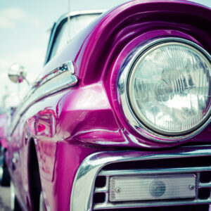 Mehrteiliges Bild Autoscheinwerfer Im Retro-Stil In Kuba