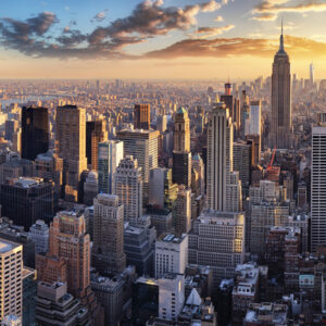 Mehrteiliges Bild 3D-Panorama Von New York City