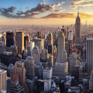 Mehrteiliges Bild 3D-Panorama Von New York City