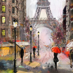 Mehrteiliges Bild Ansicht Der Straße Von Paris Wie Gemalt