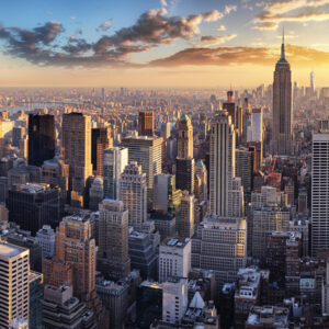 Mehrteiliges Bild 3D-Panorama Von New York City