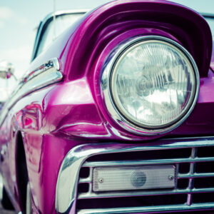 Mehrteiliges Bild Autoscheinwerfer Im Retro-Stil In Kuba