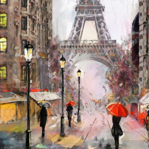 Mehrteiliges Bild Ansicht Der Straße Von Paris Wie Gemalt