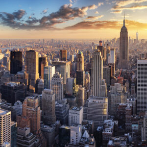 Mehrteiliges Bild 3D-Panorama Von New York City