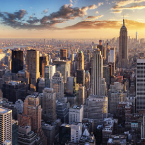 Mehrteiliges Bild 3D-Panorama Von New York City