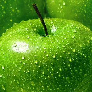 Mehrteiliges Bild Grüne Äpfel Im Makromaßstab