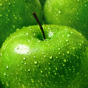 Mehrteiliges Bild Grüne Äpfel Im Makromaßstab