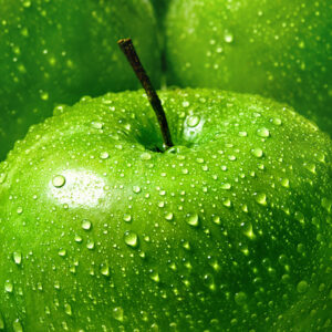 Mehrteiliges Bild Grüne Äpfel Im Makromaßstab