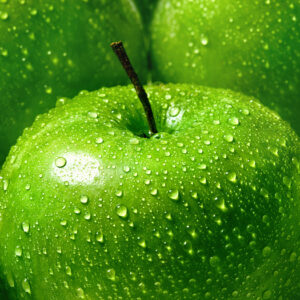 Mehrteiliges Bild Grüne Äpfel Im Makromaßstab