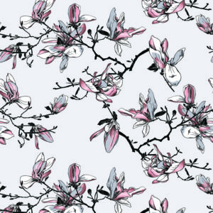 Tapete Aquarell Magnolienblüten