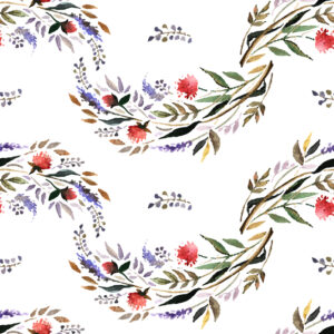 Tapete Aquarell Blumenmuster