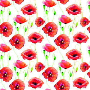 Tapete Bemalte Mohnblumen