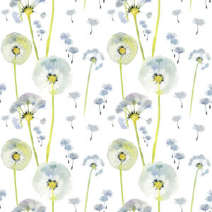 Tapete Bemalter Löwenzahn Mit Samen