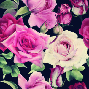 Tapete Blumen Im Vintage-Stil