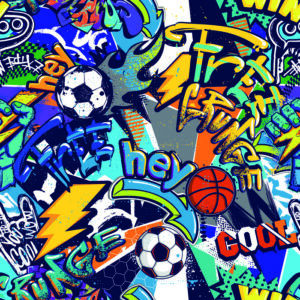 Tapete Jugendsport-Graffiti-Fußball