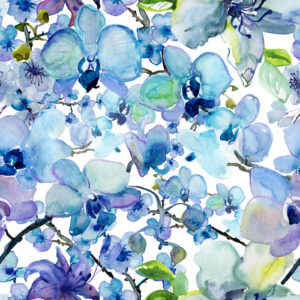 Tapete Aquarell Gemalte Orchideen