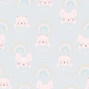 Tapete Katzen Mit Einem Regenbogen