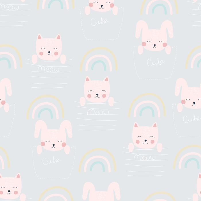 Tapete Katzen Mit Einem Regenbogen