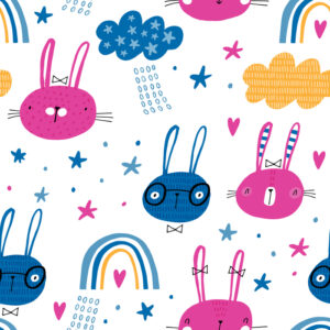 Tapete Kaninchen Mit Einem Regenbogen