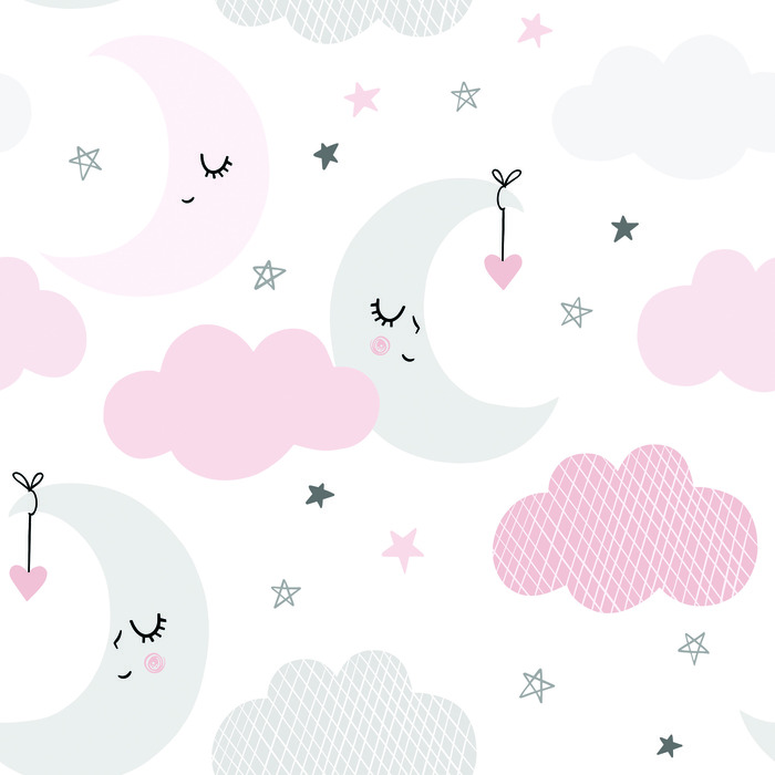 Tapete Monde Sterne Und Wölkchen