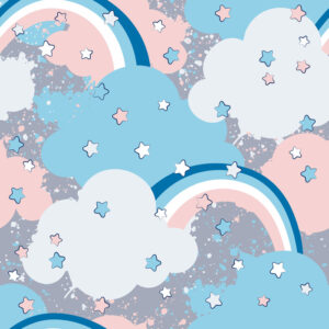 Tapete Regenbogen Mit Wolken