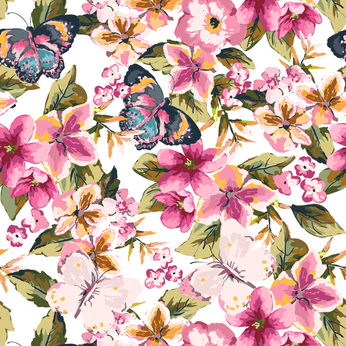 Tapete Bunte Schmetterlingsblätter Für Die Küche