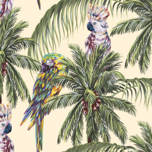 Tapete Bunte Papageien