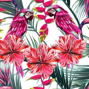 Tapete Bunte Papageien