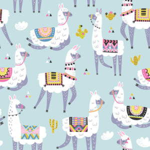 Tapete Die Lama-Kakteen-Natur Für Ein Kinderzimmer