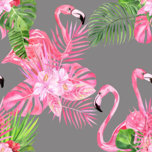 Tapete Flamingos Vögel Grüne Blätter Auch Im Corel Abgehobenen Betrag