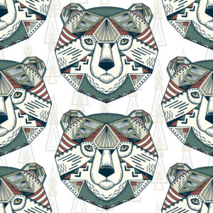 Tapete Bären Geometrische Muster