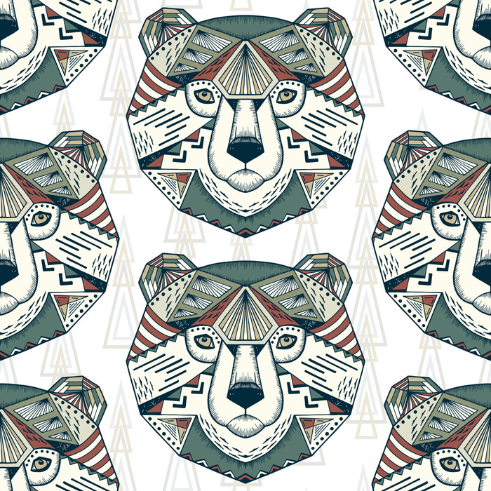 Tapete Bären Geometrische Muster